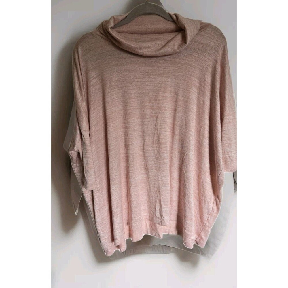 Ann Taylor Factory Top Size L /XL Blush Pink Sweater Blouse Dolman Short Sleeve